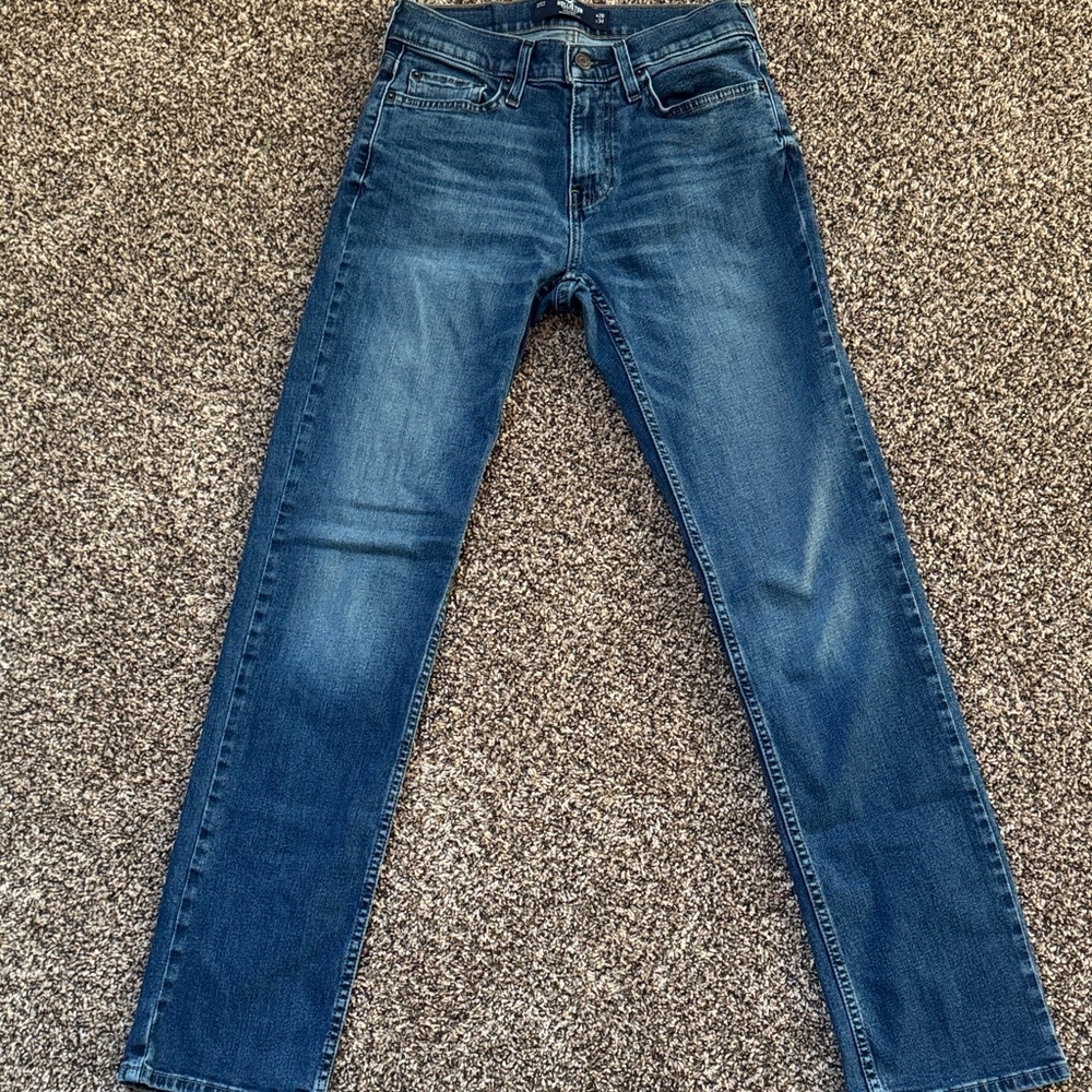 Hollister Men's Dark Blue Straight Jeans